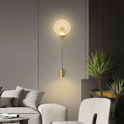 Elegant Black Gold LED Wall Sconce - Versatile Lighting Fixture for Hallways, Bedrooms, Studies, and Staircases