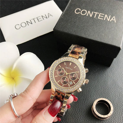 Elegant Rose Gold Women's Quartz Watch with Rhinestones – Luxury Fashion Bracelet Timepiece