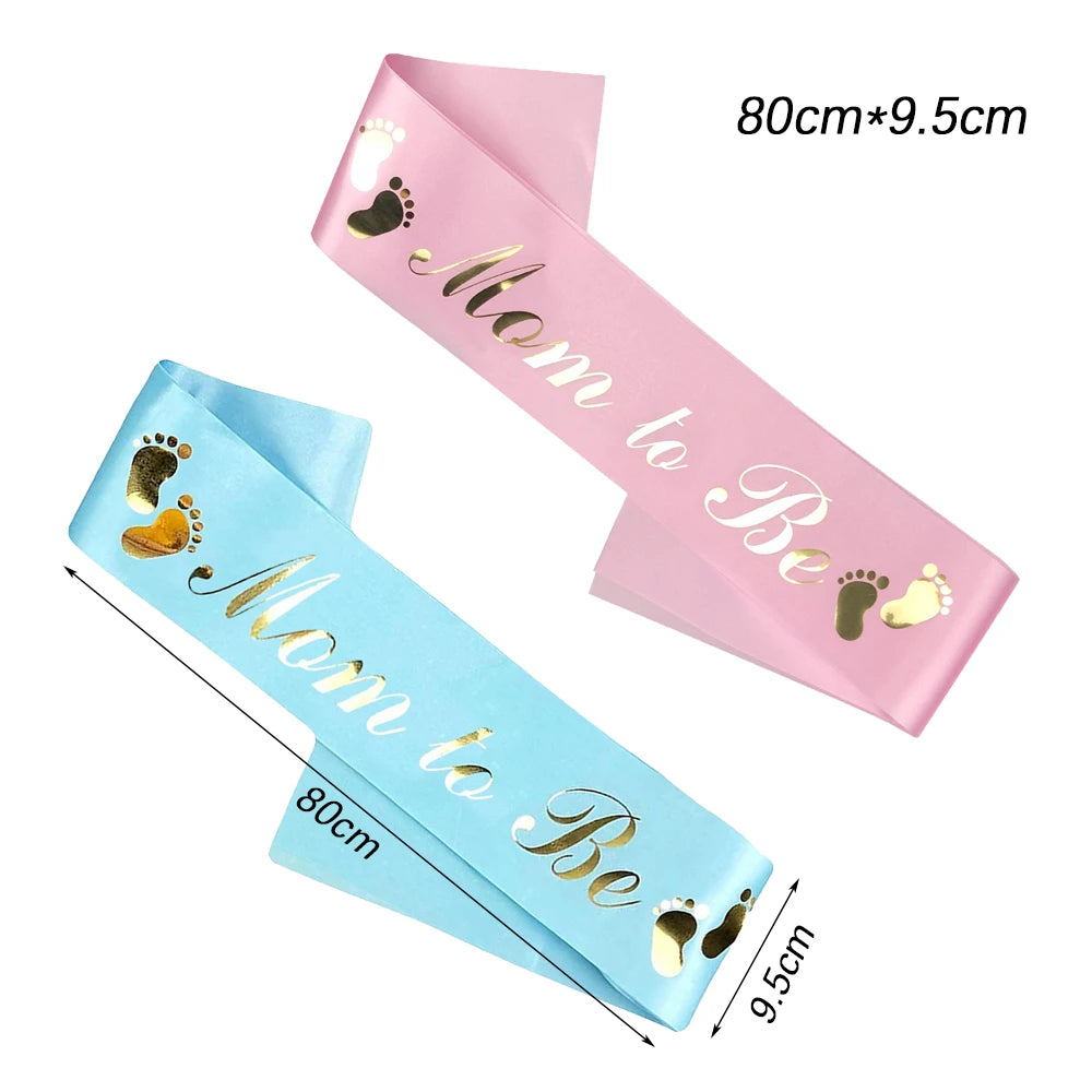 Mommy Badge & Strap Set for Baby Showers – Gender Reveal & First Birthday Party Decorations