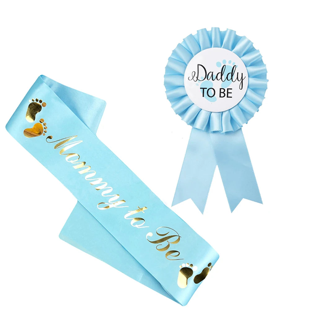 Mommy Badge & Strap Set for Baby Showers – Gender Reveal & First Birthday Party Decorations