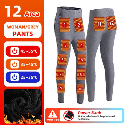 28-Zone Heated Thermal Underwear - Electric Heated Winter Sports Gear for Men