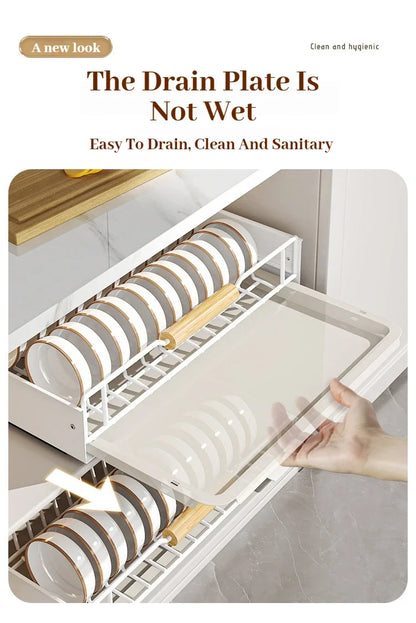 Multi-Layer Pull-Out Cabinet Rack for Bowls and Dishes - Versatile Kitchen Storage Organizer