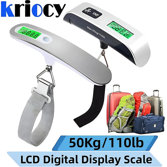 50kg/110lb Digital LCD Portable Luggage Scale with Strap - Travel Weight Measurement Tool