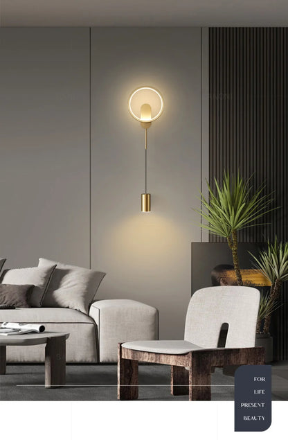 Elegante LED-Wandleuchte in Schwarzgold - Vielseitige Beleuchtung für Flure, Schlafzimmer, Arbeitszimmer und Treppenhäuser