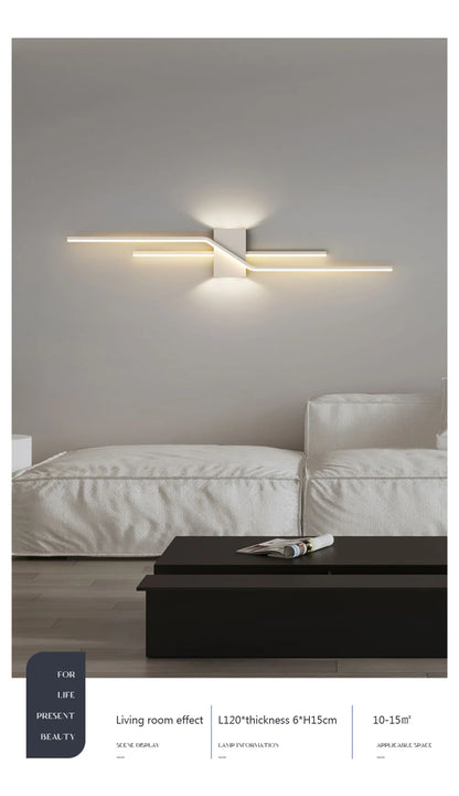 Zeitgenössische LED-Wandleuchte – Schwarz-weiße Wandlampe für Wohnzimmer, Esszimmer, Schlafzimmer, Veranda und Flur – Elegante Innenbeleuchtung 