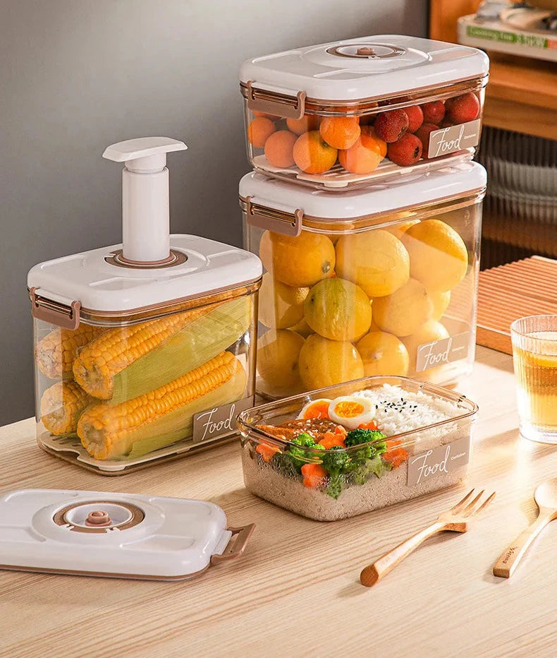 Vacuum Sealed Canister Set - Fresh-Keeping Food Storage Containers for Refrigerator and Kitchen Organizing