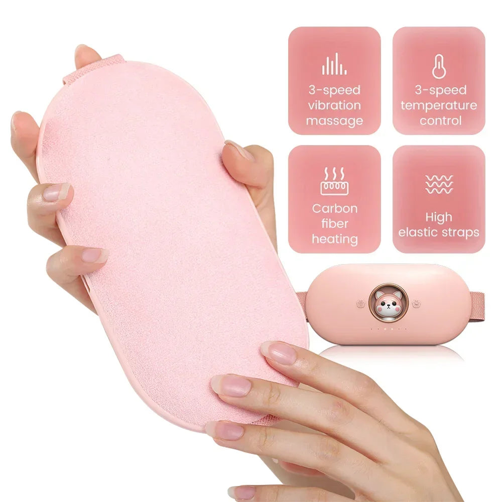 Portable Menstrual Heating Pad – Self-Massage Heat Belt for Period Pain Relief, USB Charging, Adjustable Temperature