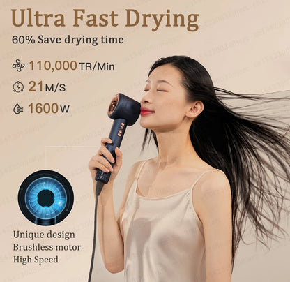 Super Hair Dryer 220V with Leafless Design and Negative Ion Technology for Enhanced Personal Hair Care and Styling