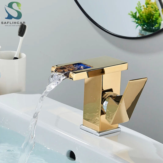 Black LED Basin Faucet - Tall and Short Options, Single Handle Tap with Hot & Cold Water Flow and Self-Generating Power