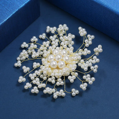 Elegant Korean-Style Pearl Brooch for Women – Classic Office Suit and Coat Accessory