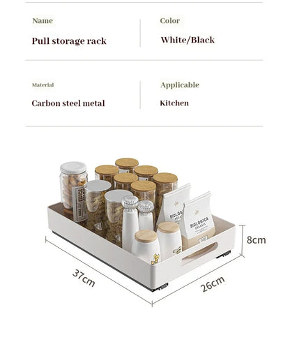 Multi-Layer Pull-Out Cabinet Rack for Bowls and Dishes - Versatile Kitchen Storage Organizer