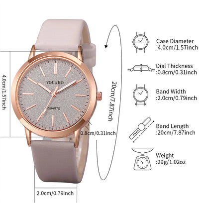 5-Piece Starry Sky Quartz Watch Set for Women - Includes Diamond Accent Jewelry and Leather Bands (No Box