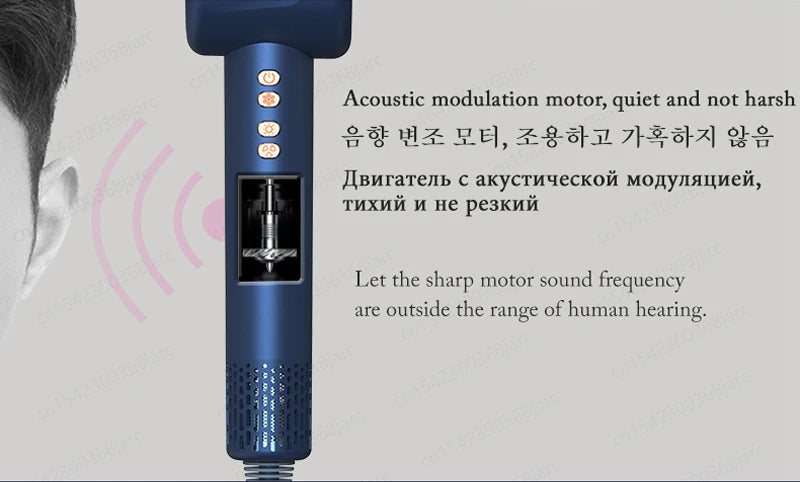 Super-Haartrockner 220 V mit blattlosem Design und Negativ-Ionen-Technologie für verbesserte persönliche Haarpflege und Styling