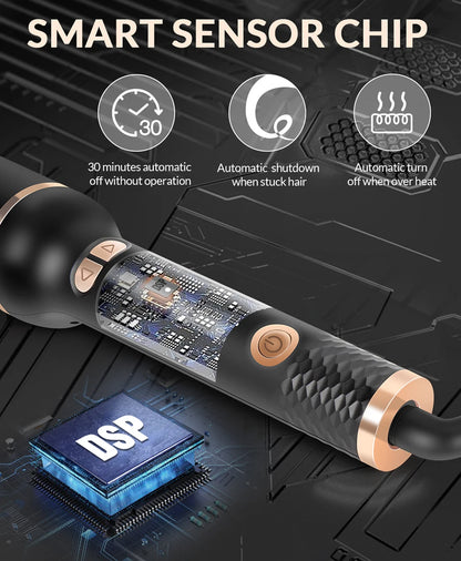 Automatischer Lockenstab und Crimper: Elektrisches Wellen- und Lockenwerkzeug mit integrierter Ferro-Ringlet-Loop-Technologie für müheloses welliges und gekräuseltes Haarstyling