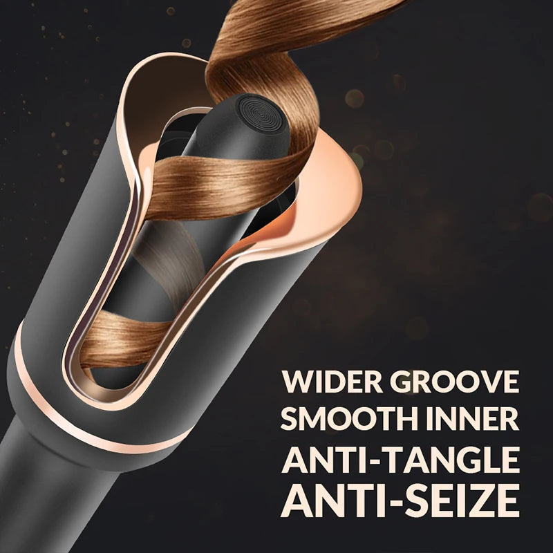 Automatic Hair Curler and Crimper: Electric Wave and Curl Tool with Integrated Ferro Ringlet Loop Technology for Effortless Wavy and Crimped Hairstyles