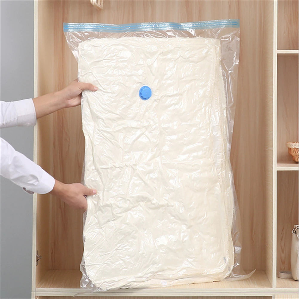 Vacuum Compression Storage Bags with Valve - Large Size for Towels, Clothes, Blankets