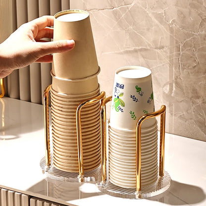 Elegant Cup Dispenser Rack with Extended Stand - Premium Storage Solution for Tea and Coffee Mugs