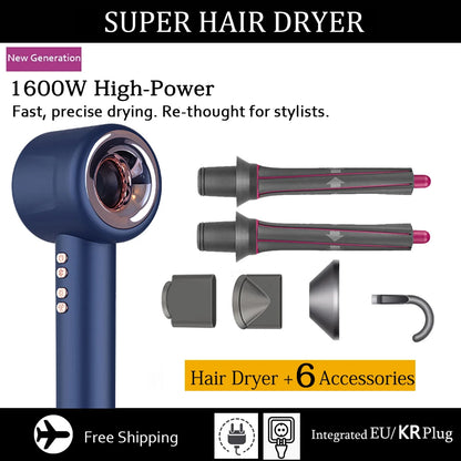 Super Hair Dryer 220V with Leafless Design and Negative Ion Technology for Enhanced Personal Hair Care and Styling