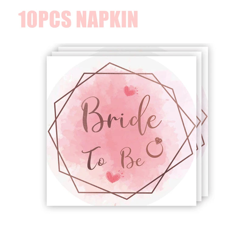 Bride-To-Be Party Essentials: Latex Balloons, Cups, Plates, and Bachelorette Supplies with Veil, Sash, and Team Bride Decor