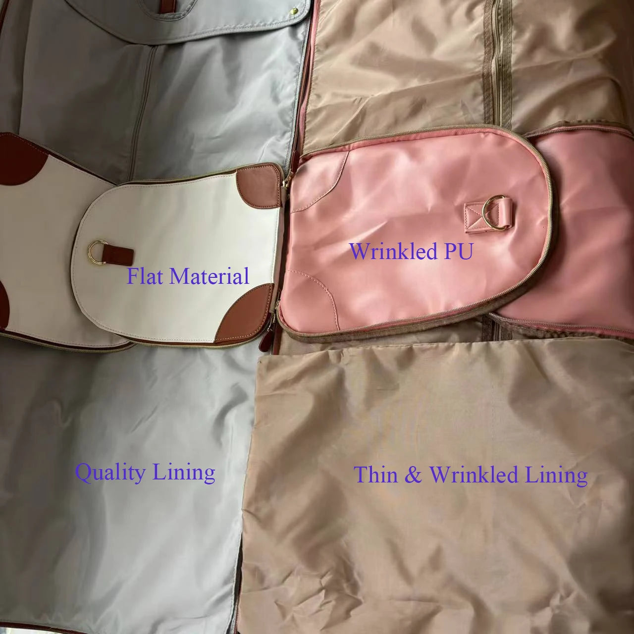 Personalized  Leather Garment Bag for Women - Large Foldable Duffle Suit Bag for Travel