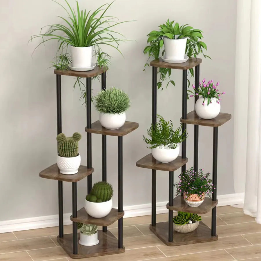 Iron Plant Stand for Flowers - 6/7/8-Layer Plant Shelf and Organizer for Garden Decoration