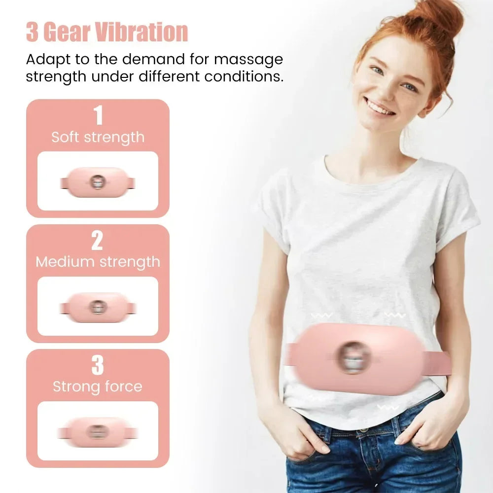 Portable Menstrual Heating Pad – Self-Massage Heat Belt for Period Pain Relief, USB Charging, Adjustable Temperature