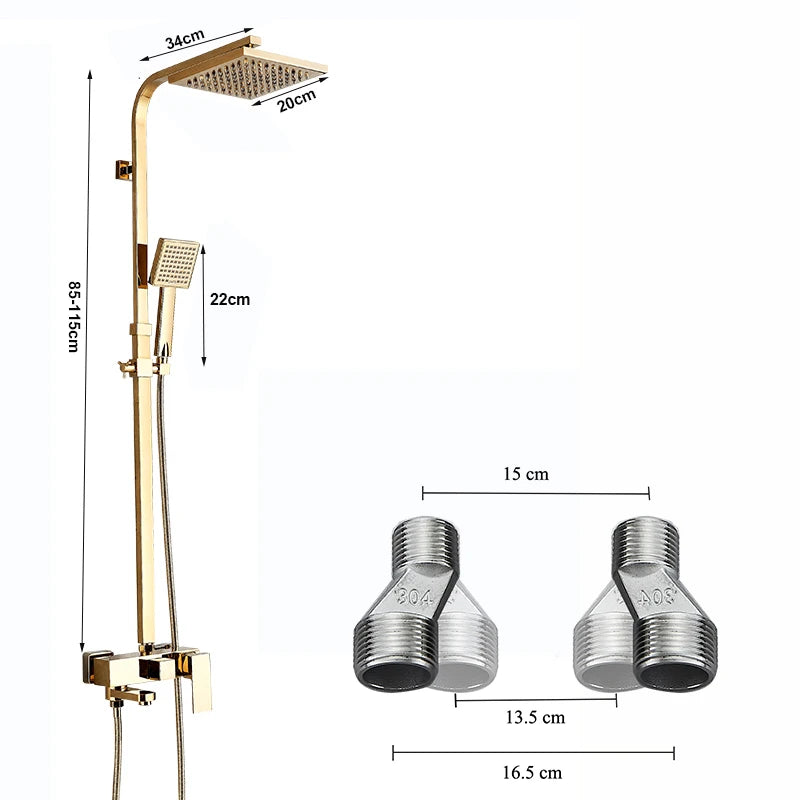 Zeitgenössischer goldener Badewannen- und Duschhahn - Einhebelmischer, drehbares Hebedesign