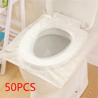 50-Pack Disposable Waterproof Toilet Seat Covers – Non-Slip, Individually Wrapped, Ideal for Travel and Hygiene Protection