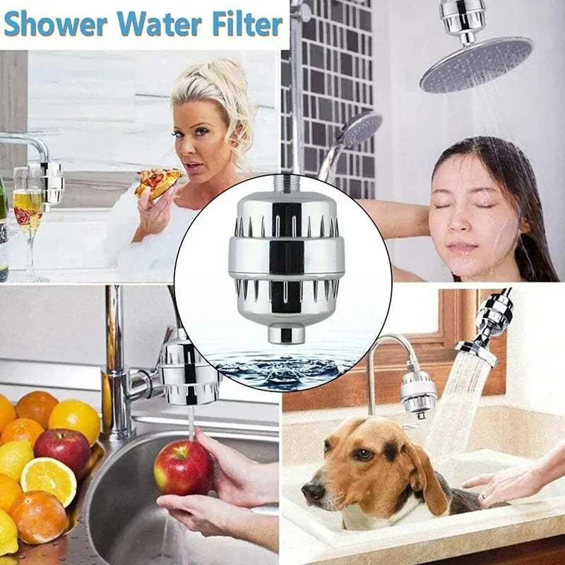 15-stufiger Wasserreiniger – Mehrschichtfiltration für sauberes Wasser, Hautschutz und Haarbefeuchtung