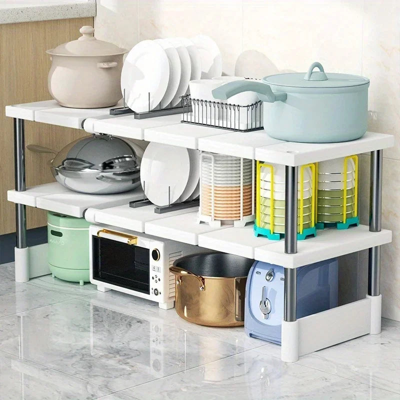 Stainless Steel Expandable Multi-Layer Kitchen Sink Storage Rack – Versatile Cabinet Organizer