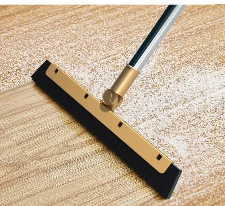 High-Quality Cleaning Set - Durable Broom, Dustpan, and Floor Wiper in Gold