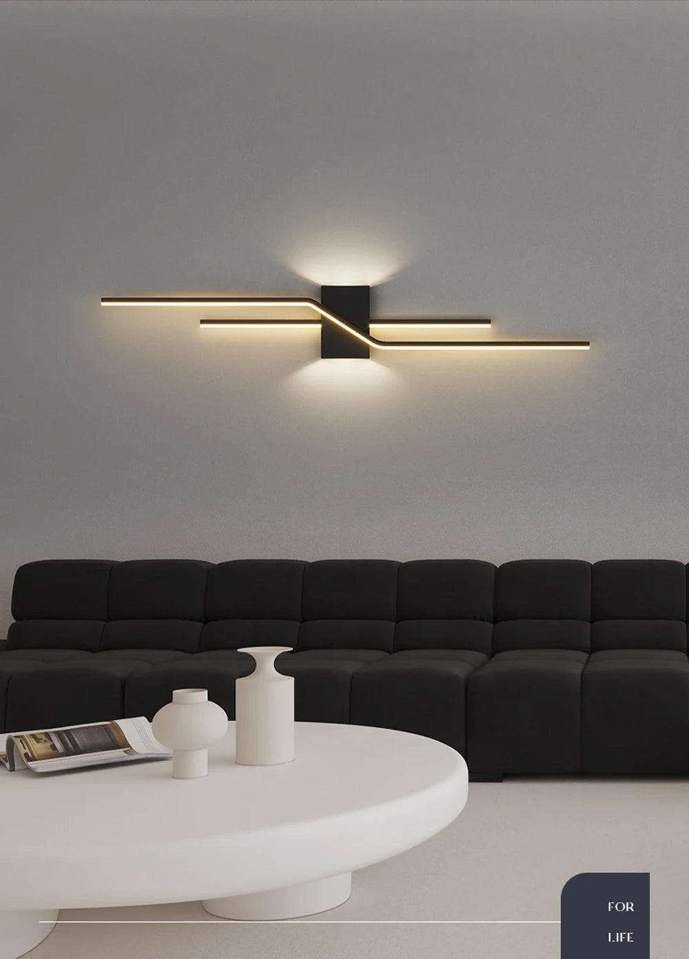 Zeitgenössische LED-Wandleuchte – Schwarz-weiße Wandlampe für Wohnzimmer, Esszimmer, Schlafzimmer, Veranda und Flur – Elegante Innenbeleuchtung 