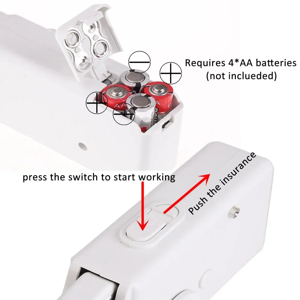 Tragbare elektrische Mini-Nähmaschine für schnelle Heimwerkerreparaturen und Handarbeiten 