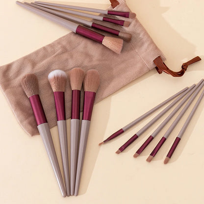 13-Piece Soft Fiber Makeup Brush Set for Beginners – Includes Eye Shadow, Powder, and Concealer Brushes