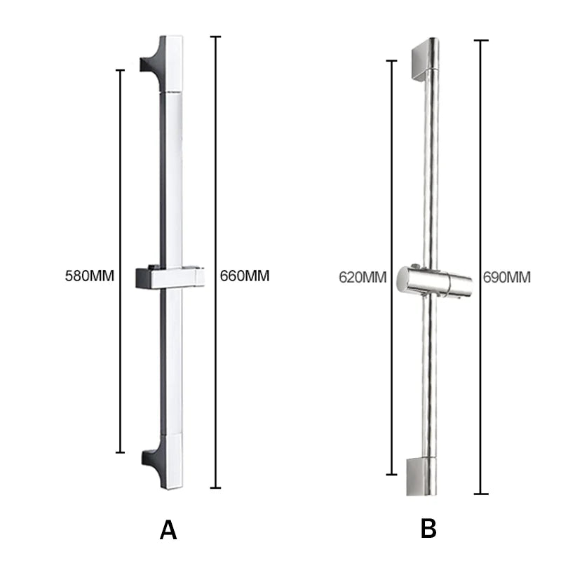 3-Function Handheld Shower with Sliding Rod Connector - Chrome, Brushed Gold, Matte Black, Gray Bathroom Accessories