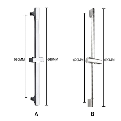 3-Function Handheld Shower with Sliding Rod Connector - Chrome, Brushed Gold, Matte Black, Gray Bathroom Accessories