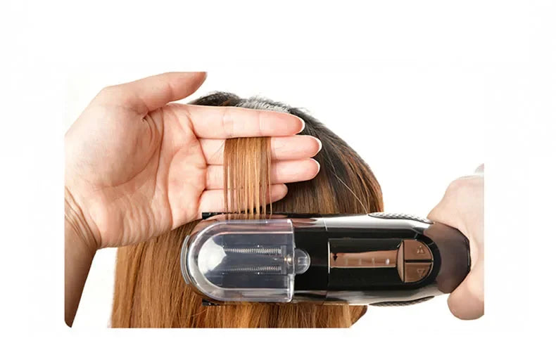 Cordless Automatic Split Ends Trimmer for Dry, Damaged Hair - Professional Hair Cutting Machine for Women