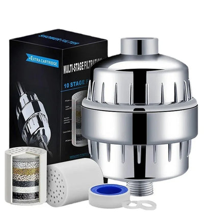 15-Stage Water Purifier - Multi-Layer Filtration for Clean Water, Skin Protection, and Hair Moisturizing