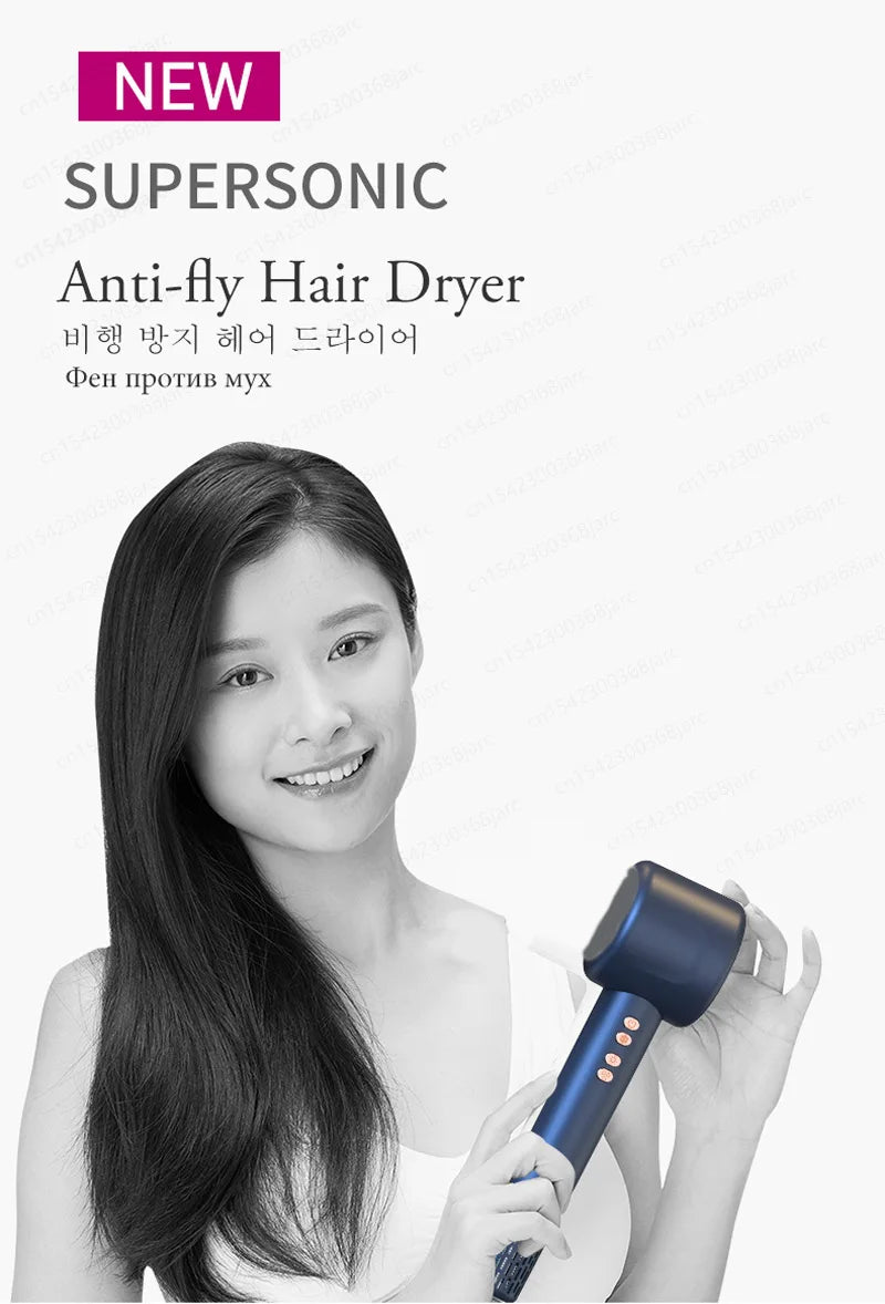 Super Hair Dryer 220V with Leafless Design and Negative Ion Technology for Enhanced Personal Hair Care and Styling