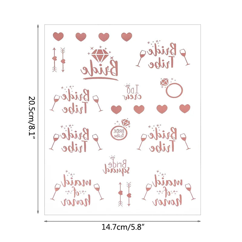 Bridal Shower Set: Bride-to-Be Veil, Satin Sash, Hairband, and Tattoo Stickers – Complete Bachelorette Party Decorations