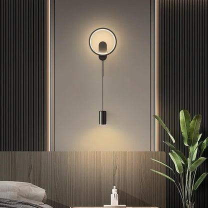 Elegant Black Gold LED Wall Sconce - Versatile Lighting Fixture for Hallways, Bedrooms, Studies, and Staircases