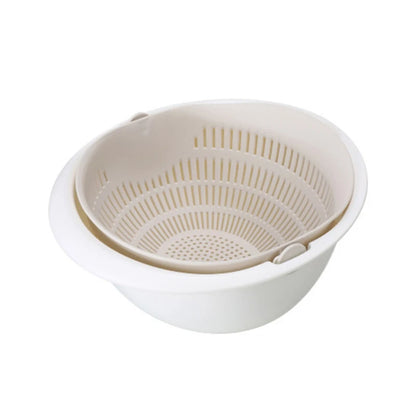 Kitchen Fruit Tray Removable Double Layer Fruit And Vegetable Basin Draining Basket Crate