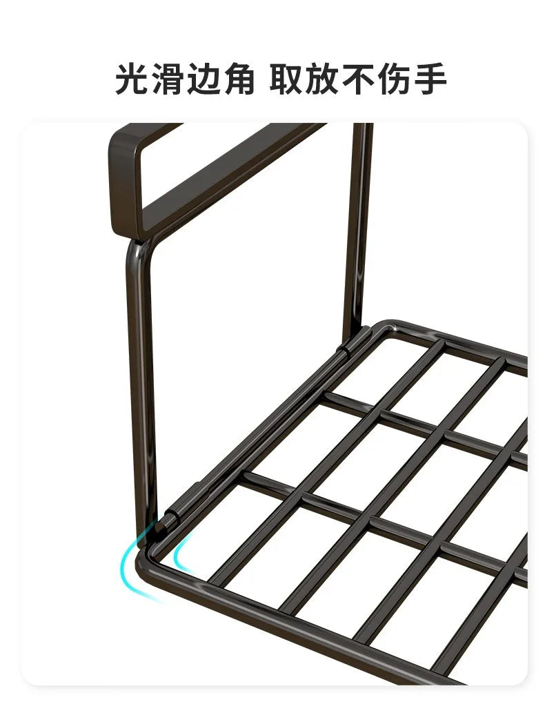 Large Capacity Iron Hanging Basket for Under Cabinet or Wall Storage - Ideal for Kitchen Tools and Wardrobes