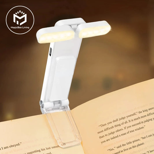 Rechargeable LED Book Light with USB for Night Reading – Portable Clip-On Bookmark Light for Bedtime Use