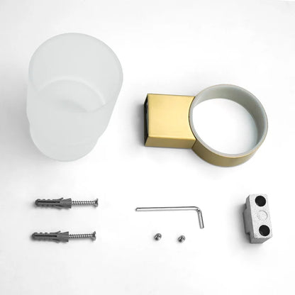 Brushed Gold Bathroom Accessory Set: Towel Bar, Toilet Paper Holder, Towel Rack, Hook, Toilet Brush, and Soap Dispenser