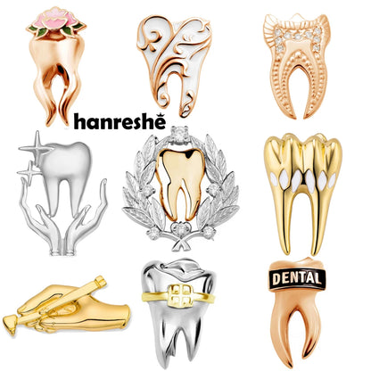 Elegant Dental Tooth Brooch Pin for Medical Professionals – Perfect Jewelry Gift for Dentists, Nurses, and Healthcare Workers