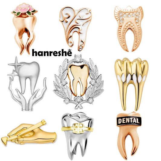 Elegant Dental Tooth Brooch Pin for Medical Professionals – Perfect Jewelry Gift for Dentists, Nurses, and Healthcare Workers