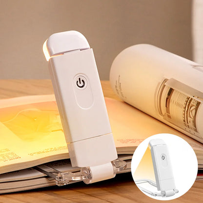 Rechargeable LED Book Light – Portable Clip-On Reading Lamp with Eye Protection, Bookmark Design, and Adjustable Brightness