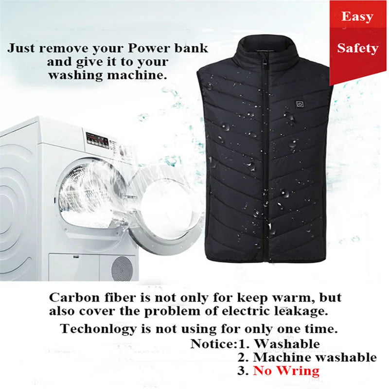 21/13/9-Zone Self-Heating Vest Jacket - Tactical Winter Coat with Heated Gloves for Men & Women