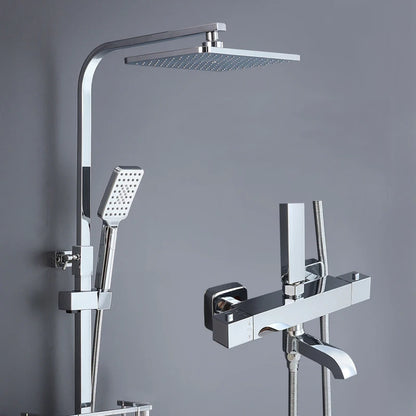 Antique Thermostatic Shower Faucet - Modern Black Bathtub Mixer with Rainfall Shower Head